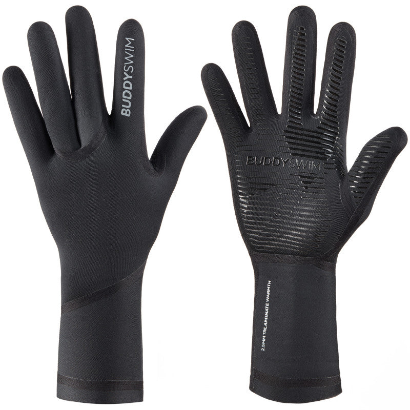 Buddyswim Neoprene Swim Gloves Trilaminate Warmth 2.5mm Black