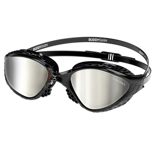 BuddySwim OzeanX Swim Goggles Black/Silver Mirror