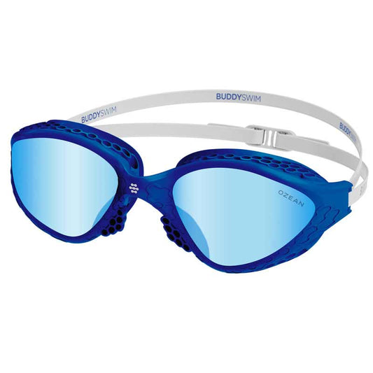 BuddySwim Ozean Swim Goggles Navy-White/Light Blue