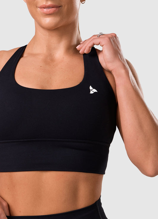 ROXI Cross-Back Sports Bra BLACK EDITION
