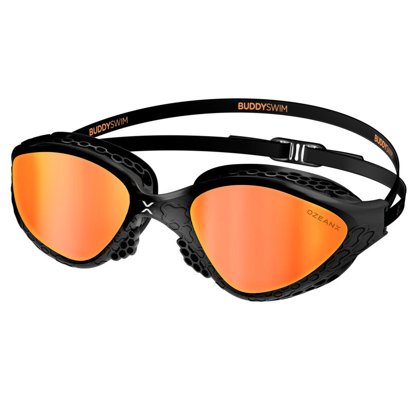 BuddySwim OzeanX Swim Goggles Black/Orange Mirror