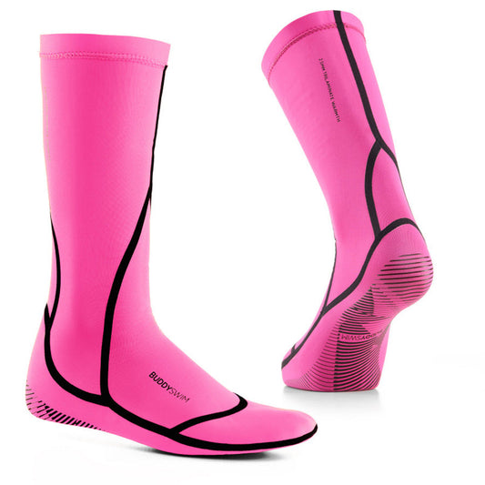 Buddyswim Neoprene Swim Socks Trilaminate Warmth 2.5mm Pink