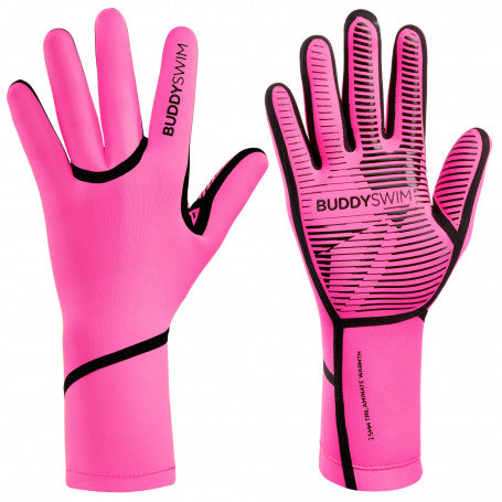 Buddyswim Neoprene Swim Gloves Trilaminate Warmth 2.5mm Pink