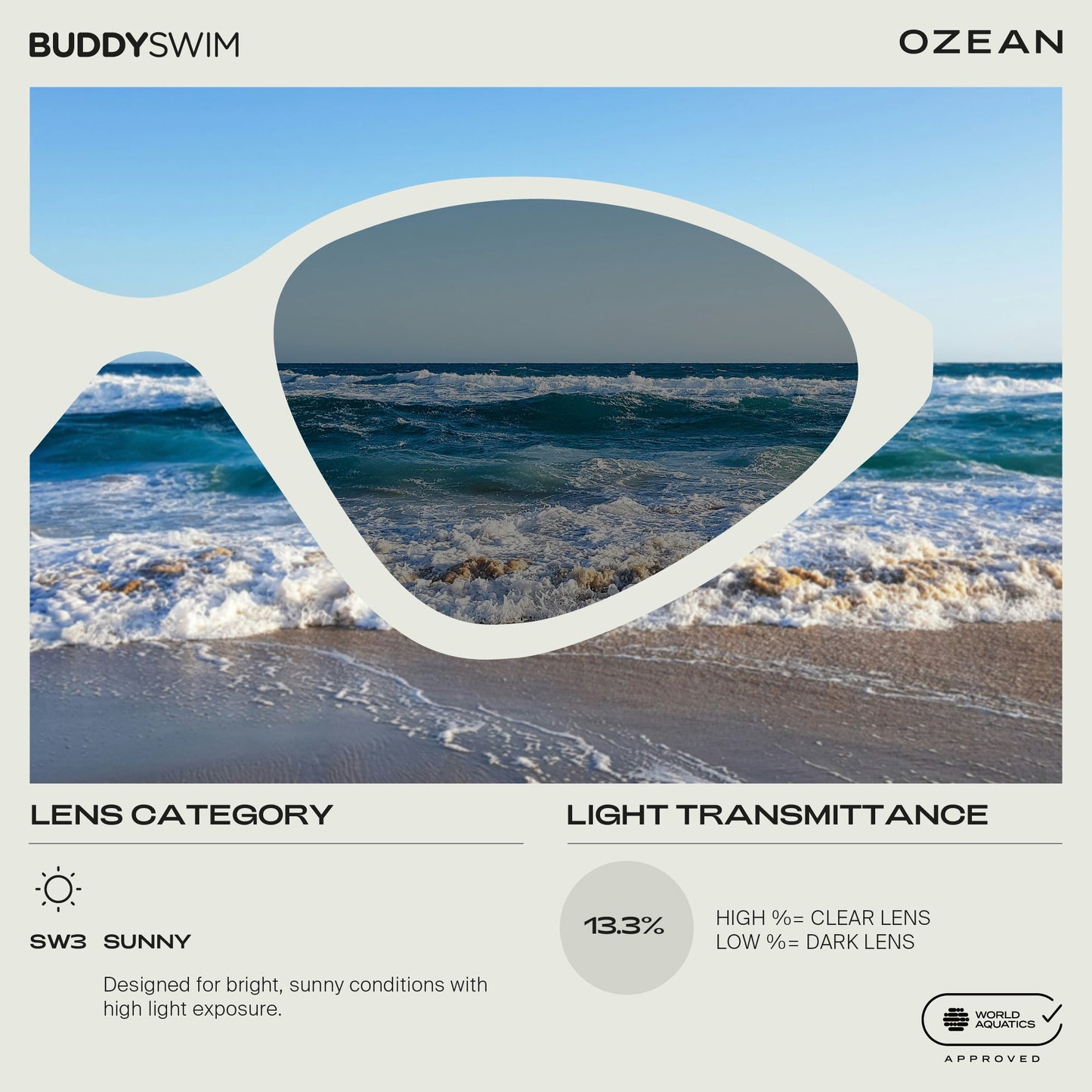 BuddySwim OzeanX Swim Goggles Black/Blue Mirror