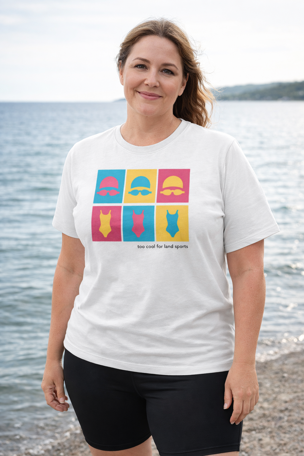 Wild & Berry: Women's Casual Swimming T-shirt - Too Cool For Land Sports
