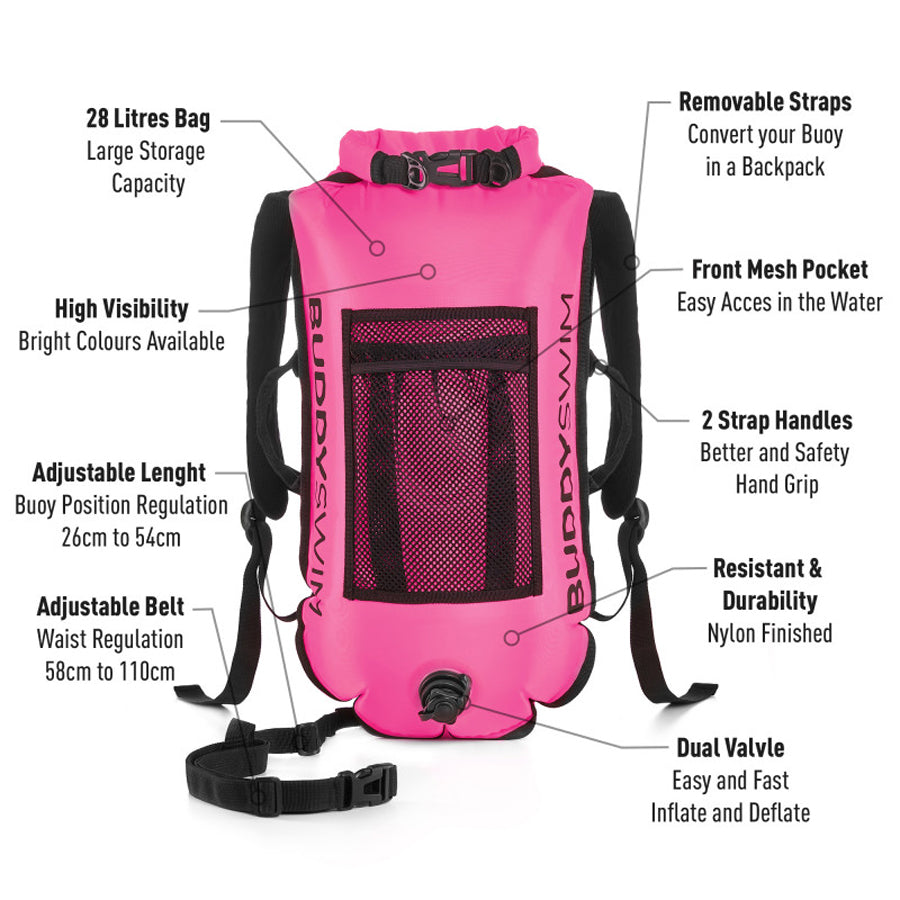 Buddyswim Buoy Drybag Backpack Pink